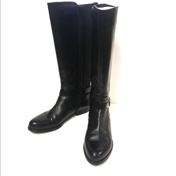 Isaac Mizrahi Shoes - Isaac Mizrahi Black Leather Riding Boots Size 8.5M